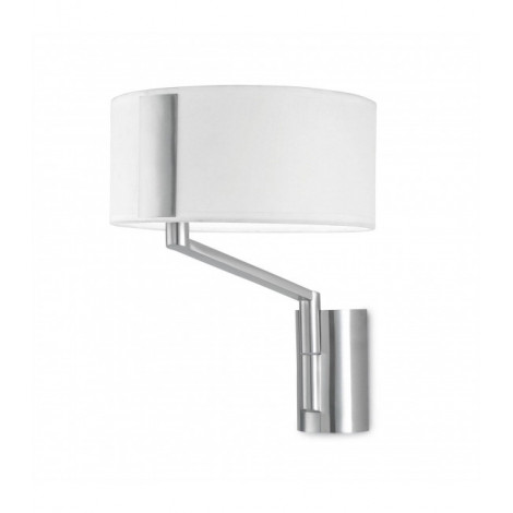 Applique Twist, nickel satiné et abat jour blanc|Appliques murales|Luminaire Center