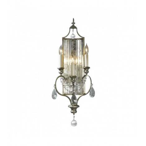 Applique Gianna, argent cristal et verre miroir, 3 ampoules|Appliques murales|Luminaire Center