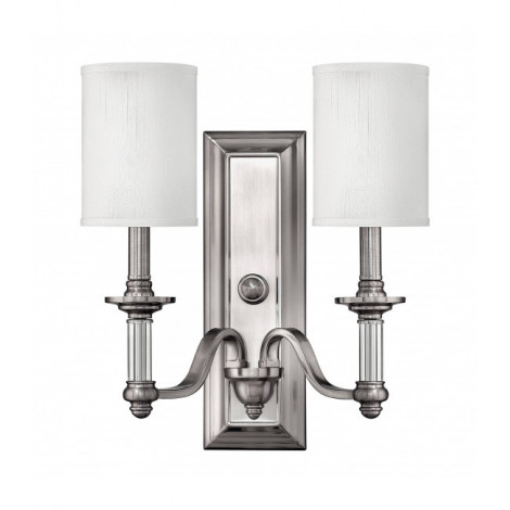 Applique Sussex, nickel brossé, 2 ampoules|Appliques murales|Luminaire Center