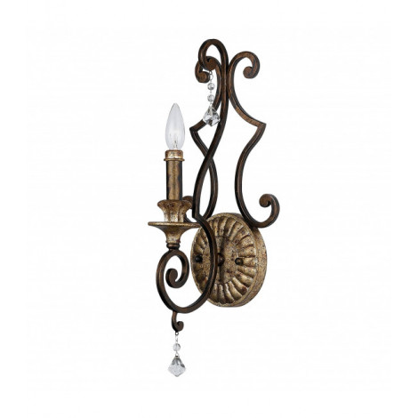 Applique Marquette, bronze et cristal, 1 ampoule|Appliques murales|Luminaire Center