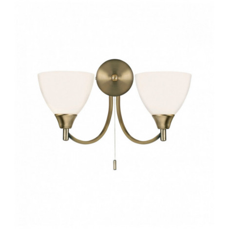 Applique Alton, laiton antique et verre, 2 ampoules|Appliques murales|Luminaire Center