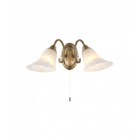 Applique Hardwick, laiton antique et verre, 2 ampoules|Appliques murales|Luminaire Center