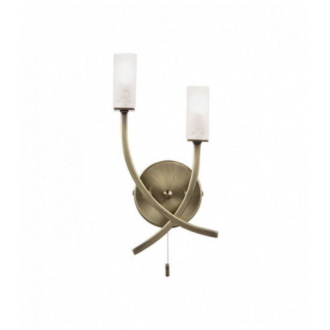 Applique Havana, laiton antique et verre, 2 ampoules|Appliques murales|Luminaire Center