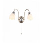 Applique Petal, chrome satiné et verre, 2 ampoules|Appliques murales|Luminaire Center