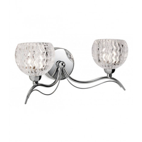 Applique 2 ampoules Blanche, chrome et verre|Appliques murales|Luminaire Center
