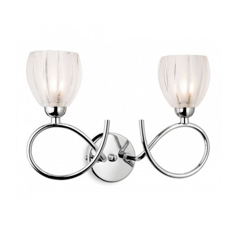 Applique 2 ampoules Grove, chrome et verre|Appliques murales|Luminaire Center