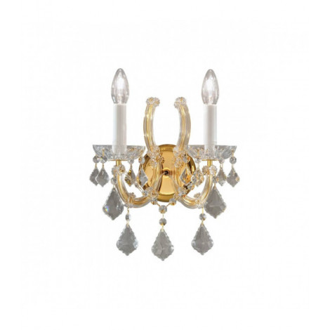 Applique murale en cristal MARIA LOUISE Or 24 Carats 2 ampoules|Appliques murales|Luminaire Center