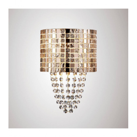 Applique murale Camden 2 Ampoules G9 Rose doré/verre Mosaique/cristal|Appliques murales|Luminaire Center