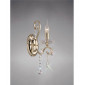 Applique murale Vela avec interrupteur 1 Ampoule doré/cristal|Appliques murales|Luminaire Center