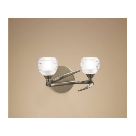 Applique murale Loop avec interrupteur 2 Ampoules G9 ECO, laiton antique|Appliques murales|Luminaire Center