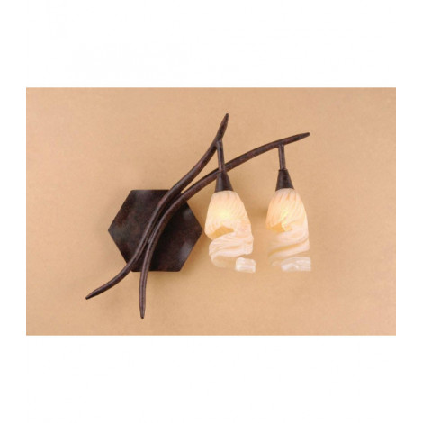 Applique murale Gaudi Right 2 Ampoules G9, marron/noir oxydé|Appliques murales|Luminaire Center