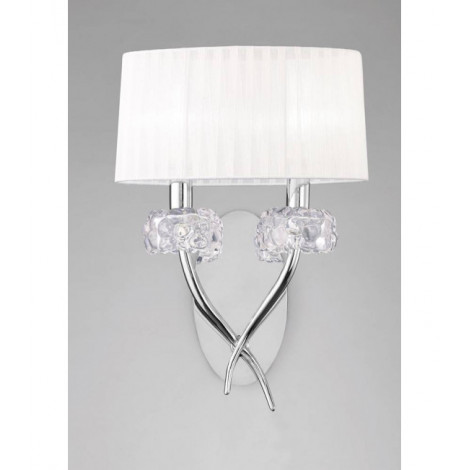 Applique murale Loewe 2 Ampoules E14, chrome poli avec Abat jour blanc|Appliques murales|Luminaire Center