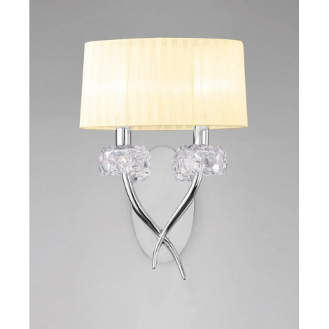 Applique murale Loewe 2 Ampoules E14, chrome poli avec Abat jour crème|Appliques murales|Luminaire Center
