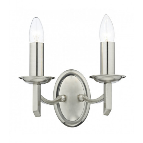 Applique murale Ambassador chrome satiné 2 ampoules|Appliques murales|Luminaire Center