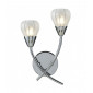 Applique murale Villa chrome poli et verre gravé 2 ampoules|Appliques murales|Luminaire Center