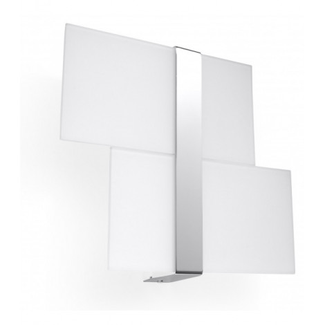 Applique murale MASSIMO acier/verre blanc/chrome 2 ampoules|Appliques murales|Luminaire Center