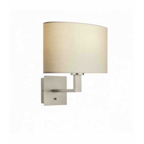 Applique murale Norton Ellipse en Acier , Plaque de nickel mat et tissu taupe|Appliques murales|Luminaire Center