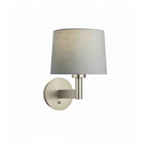 Applique murale Owen Taper en Acier , Plaque de nickel mat et tissu gris|Appliques murales|Luminaire Center