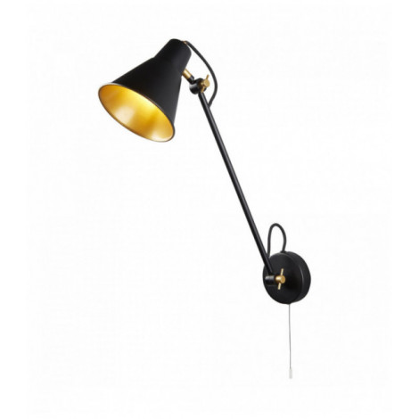 Applique réglable 1 ampoule or noir mat|Appliques murales|Luminaire Center