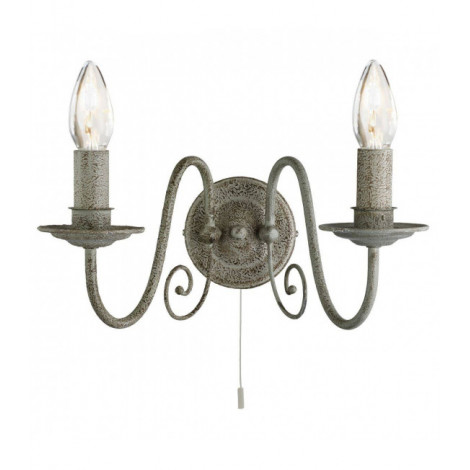Applique murale Greythorne Métal Gris 2 ampoules 16cm|Appliques murales|Luminaire Center