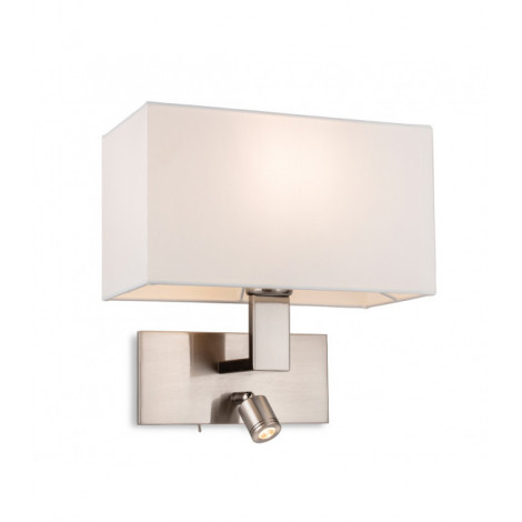 Applique avec liseuse Raffles Acier brossé,crème 1 ampoule 30cm|Appliques murales|Luminaire Center