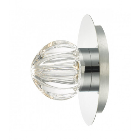 Applique LED intégré Zondra Chrome poli,verre moulé 1 ampoule 15cm|Appliques murales|Luminaire Center