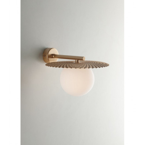 Applique murale Globe Or satiné 1 ampoule 16,5cm|Appliques murales|Luminaire Center