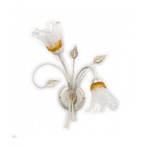 Applique murale LANCIA 2 Light Verre,Métal Blanc|Appliques murales|Luminaire Center