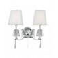 Applique Portico, en chrome et verre avec 2 abat-jour blancs|Appliques murales|Luminaire Center