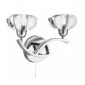 Applique 2 ampoules Sculptured Ice, en chrome et verre|Appliques murales|Luminaire Center