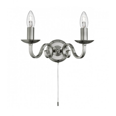 Applique 2 ampoules Richmond, en argent satiné|Appliques murales|Luminaire Center