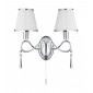 Applique Simplicity, en chrome et verre avec 2 abat-jour blancs|Appliques murales|Luminaire Center