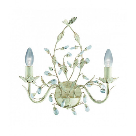 Applique 2 ampoules Almandite, en crème doré et cristal|Appliques murales|Luminaire Center
