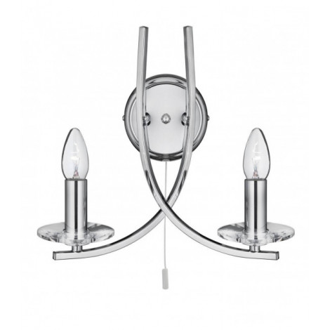 Applique 2 ampoules Ascona, en chrome et verre|Appliques murales|Luminaire Center