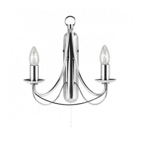 Applique 2 ampoules Maypole, en argent satiné|Appliques murales|Luminaire Center