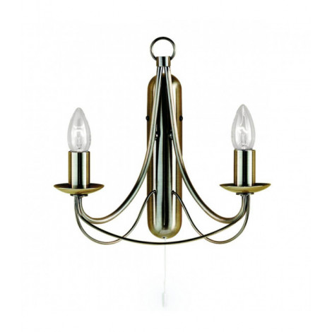 Applique 2 ampoules Maypole, en laiton antique|Appliques murales|Luminaire Center