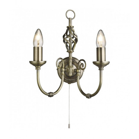 Applique 2 ampoules Zanzibar, en laiton antique|Appliques murales|Luminaire Center