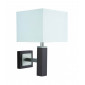Applique Waverley, en argent satiné et bois avec abat-jour blanc|Appliques murales|Luminaire Center