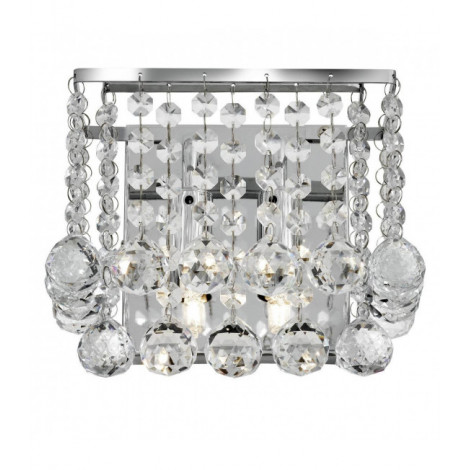 Applique carrée 2 ampoules Hanna, en chrome et cristal|Appliques murales|Luminaire Center