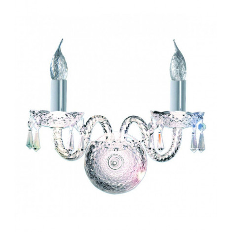 Applique 2 ampoules Hale, en chrome et cristal|Appliques murales|Luminaire Center