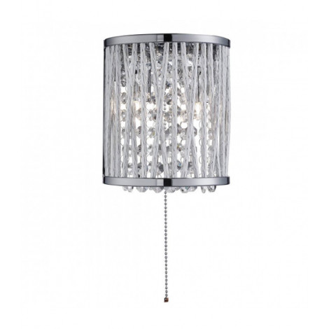 Applique 2 ampoules Elise, en chrome, aluminium et cristal|Appliques murales|Luminaire Center
