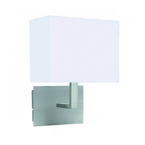 Applique Wall, en argent satiné avec abat-jour blanc|Appliques murales|Luminaire Center