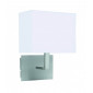 Applique Wall, en argent satiné avec abat-jour blanc|Appliques murales|Luminaire Center