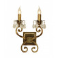 Applique Oksana, laiton antique, pendeloques cristal, 2 éclairages|Appliques murales|Luminaire Center