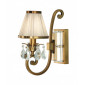 Applique Oksana, laiton antique, pendeloques cristal, abat-jour beige|Appliques murales|Luminaire Center