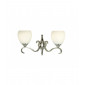 Applique 2 ampoules Columbia, nickel et verre opale|Appliques murales|Luminaire Center