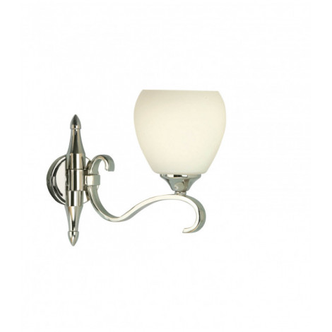 Applique 1 ampoule Columbia, nickel et verre opale|Appliques murales|Luminaire Center