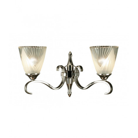 Applique 2 ampoules Columbia, nickel et verre givré|Appliques murales|Luminaire Center