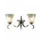 Applique 2 ampoules Columbia, nickel et verre givré|Appliques murales|Luminaire Center