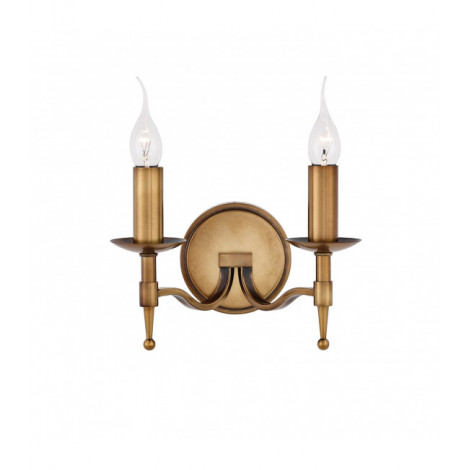 Applique 2 ampoules Stanford, laiton antique|Appliques murales|Luminaire Center